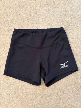 Mizuno Black Women's Athletic Shorts with White Logo